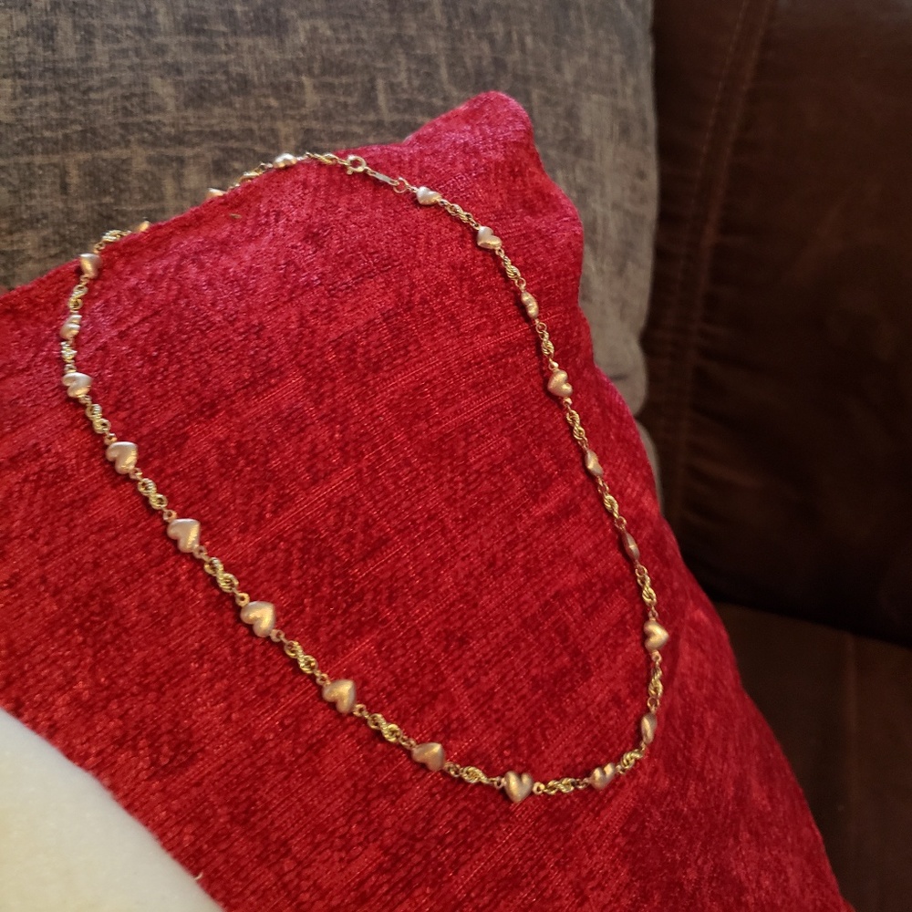 16 inch yellow & rose gold necklace